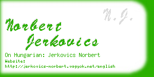 norbert jerkovics business card